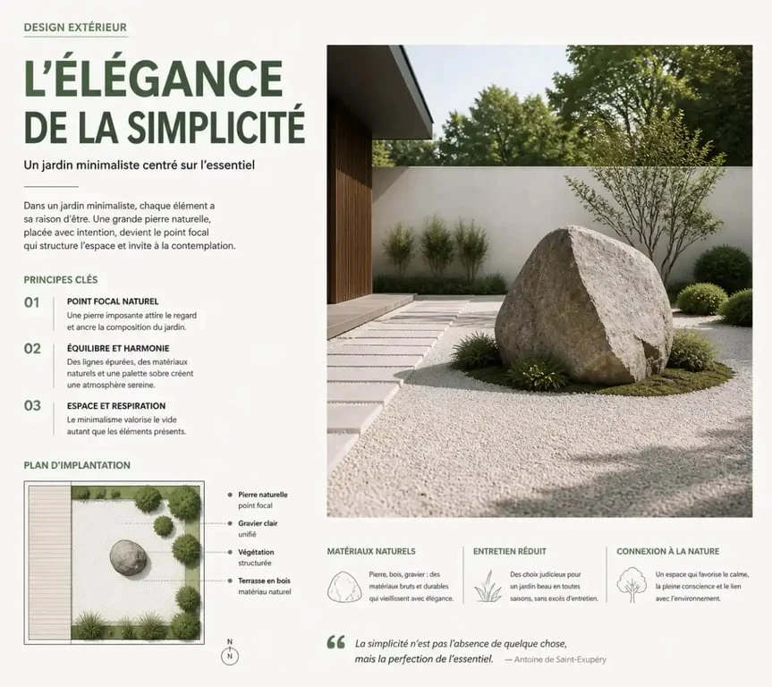 Aménagement d'un objet de décoration jardin en pierre naturelle