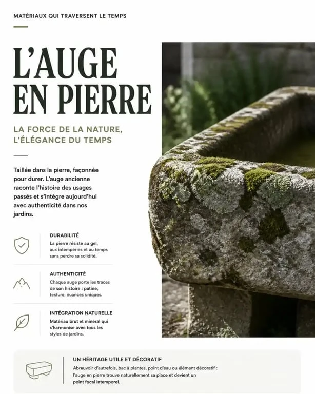 Objet de décoration jardin en pierre patinée par le temps