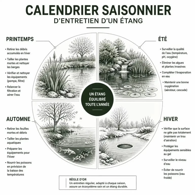 Calendrier saisonnier pour entretenir un étang