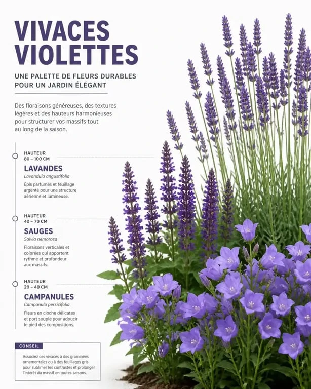 Sélection de fleurs vivaces violettes pour le jardin