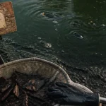 Entretenir un etang : eau trouble et vase envasé au bord d’un étang