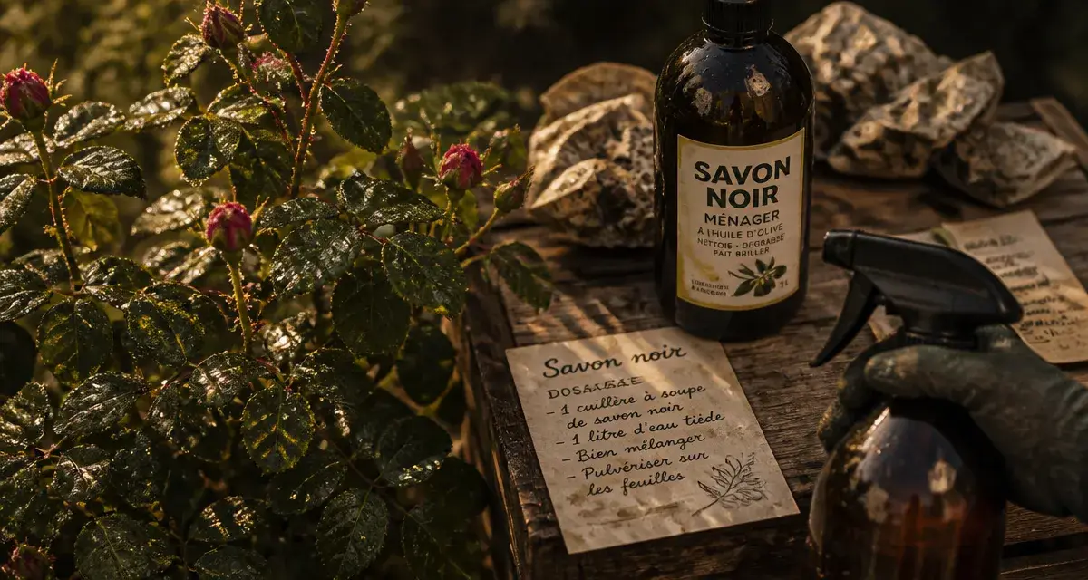 Maladie des rosiers : remède de grand mère avec savon noir