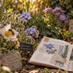 Plante mellifère : abeille sur romarin et bourrache au jardin