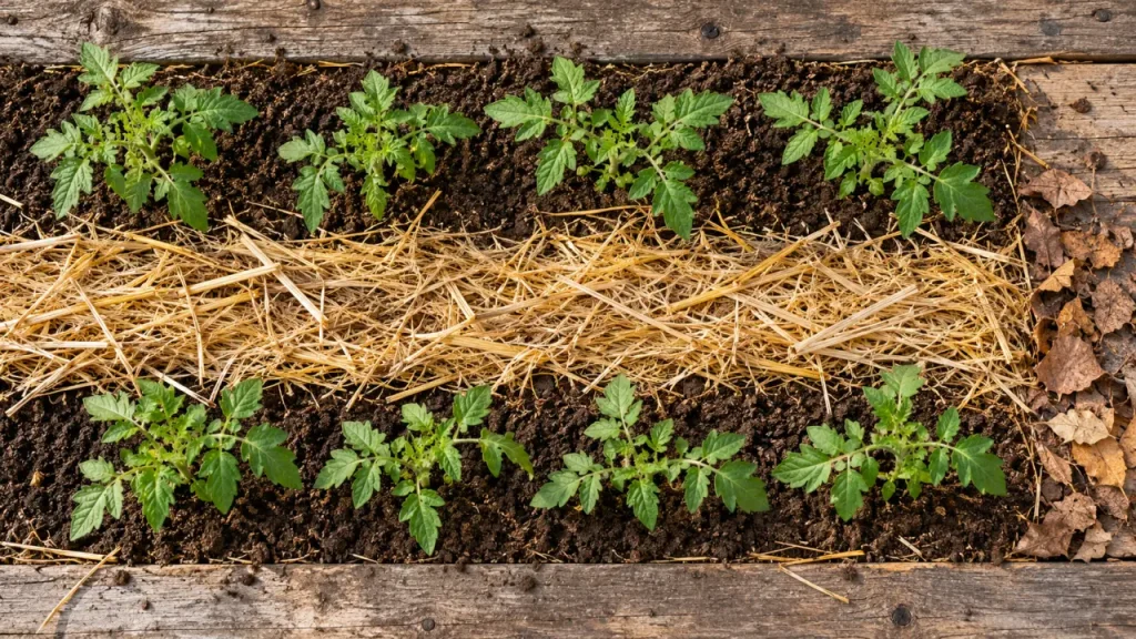 Paillage au potager : garder la terre fraîche sans étouffer les cultures
