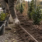 Quelle haie choisir : main plante une haie en quinconce
