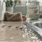 Répulsif fourmies naturel, fourmis près d’une fissure avec vinaigre